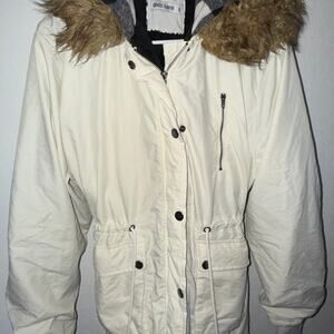 Grace Karin Cinched Waist Fur Hood Coat 2X